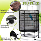 Daoeny Bird Cage Seed Catcher, Large Bird Cage Cover, Adjustable Soft Airy - Image 4
