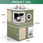 2-Storey Cat House for Indoor Cats, Separate Into 2 Large Cat Bed Cave - Image 3