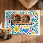 Daisy Flower Pet Food Mat 20" x 12" Welcome Sign Pet Feeding Mat Non Slip Mats - Image 5