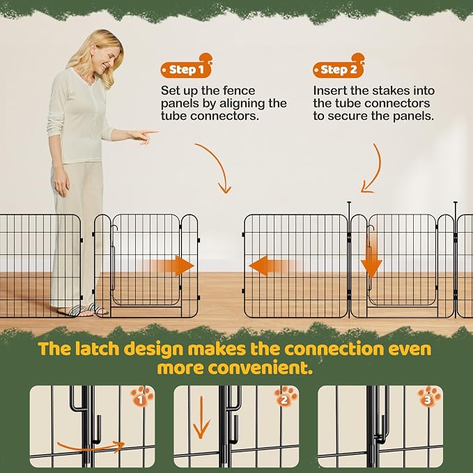Yaheetech Expandable Dog Playpen, 16 Panel 24 inch Puppy Playpen - Image 6