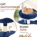 FDW | 36" Cat Tree Tower | Navy Blue | Multi-Level Indoor Activity Center - Image 5