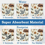 Vintage Mushroom Floral Dog Cat Food Mat–Christmas Stocking Absorbent - Image 3