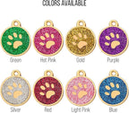Paw Shape Dog ID Tag Stainless Steel Custom Laser Engraved, Cute Bling Glitter - Image 3