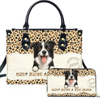 Personalized Pet Mom Leather Handbag – Custom Name Dog Cat Photo Purse by Encycom