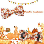 Dog Collar - Thanksgiving Turkey Bowtie Gift Soft Bow Collar - Image 4