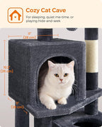 Feandrea Cat Tree, 59.5-Inch Tall Cat Tower, Plush Multi-Level Condo - Image 6