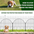 6 Panels No Dig Decorative Garden Fence, 25in x 12.2ft Animal Barrier Fencing - Image 4