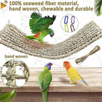 Bird Seagrass Mat 16 × 7" Parrot Natural Grass Woven Net Hammock Parakeet - Image 6