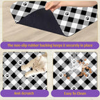 Cat Checked Plaid Dog Cat Food Mat, Absorbent Feeding Mat - Image 6