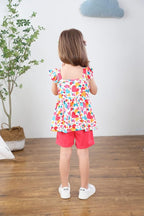Toddler Baby Girls Summer Clothes Outfits Ruffled Sleeve Dinosaur Shirt Leopard - Image 3
