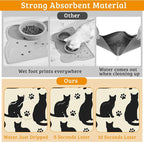Pet Feeding Mat, Cat Silhouette Absorbent Dog Cat Food Mat Dog Mat - Image 3