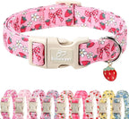 Strawberry Bow Dog Collar for Medium Dogs by Babolepet