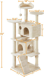 Yaheetech 70in Multi-Level Cat Tree Tall Cat Tower Cat Furniture - Image 3