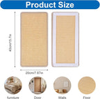 4 PCS Carpet Cat Scratching Mat Sisal, 15.7 x 7.8 inch Natural Sisal Cat - Image 2