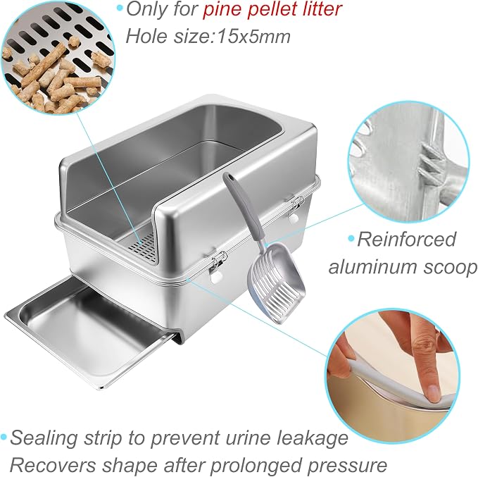 8" Sifting Pull-Out Cat Litter Box - Image 2