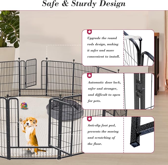 Dog Playpen 32 inch 30 Panels Indoor Outdoor Dog Pen - Image 4