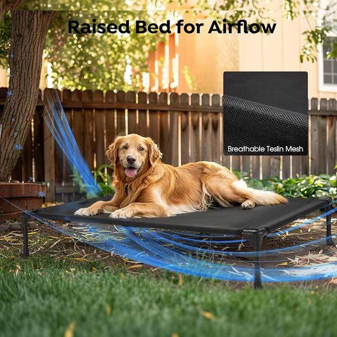 Veehoo Orthopedic Elevated Dog Bed + Removable Fluffy Pillow-Top Mat, Plush Dog - Image 6