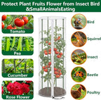 4 Pcs Garden Bird Netting for Round Plant Cage, Tomato Trellis Insect Bird - Image 5
