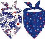 4th of July Dog Bandanas, 2 Pack Reversible USA Patriotic Bandana by Unknown