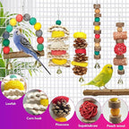 JOREWOOD 7 Pcs Natural Wood Bird Toy & Perch - Image 5