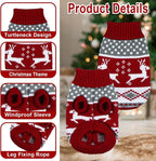 Cat Christmas Sweater Pet Winter Warm Coat Pajamas Reindeer Snowflake Knitwear - Image 4