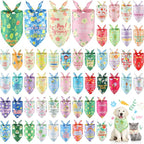 Chunful 50 Pcs Spring Dog Bandanas Floral Dog Bibs Seasonal Pet Costume by Chunful