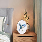 DILSJ Blue Hummingbird Floral Oval Wall Art Decor, Bird Hummingbird Canvas Wall - Image 4