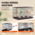 VEVOR 30-inch Flight Bird Cage, Stackable Divided Small Parakeet Cage - Image 3