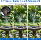 Solar Fountain Pump with 3 Spray Height Adjustments, Upgraded Glass Solar Bird - Image 4