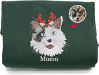 NAZENTI Custom Photo Pet Embroidered Sweatshirt, Custom Dog Face Embroidered by Nazenti