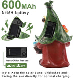 Mushroom-Picking Gnome Solar Garden Statue - Image 3