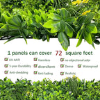 Artificial Plant Wall Roll: 72 X144 in UV-Anti Ivy Privacy Fence Screen Faux - Image 3