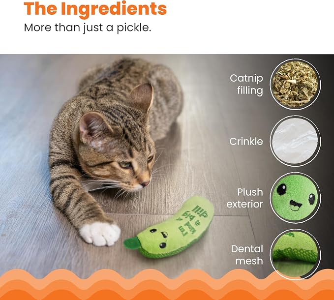 Catstages Crunchy Pickle Kicker Cat Toy – Plush Crinkle Toy - Image 5
