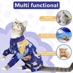 PUMYPOREITY Cat Recovery Suit, Stops Wound Licking After Surgery, Sticky Hair - Image 3