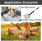 Chicken Poop Scooper 3 in 1 Adjustable Long Handle Litter Metal Scoop Heavy - Image 4