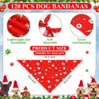 Sanwuta 120 Pcs Christmas Dog Bandanas Bulk Xmas Bandanas - Image 2