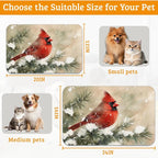 Pet Feeding Mat, Cardinal Bird Absorbent Dog Cat Food Mat Christmas Dog Mat - Image 6