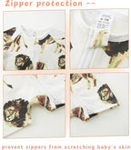 Unisex Summer Trendy 2-Pack Rompers Short Sleeve Zipped Bodysuit Infant Cotton - Image 4
