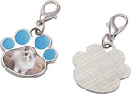 Custom Pet Photo Keychain Personalized Photo Pawprint Dog Tag Keychain Engraved - Image 2