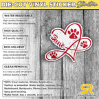 Custom Paw Pet Sticker Personalized Heart Name Pet Paw Cat and Dog Lover - Image 4