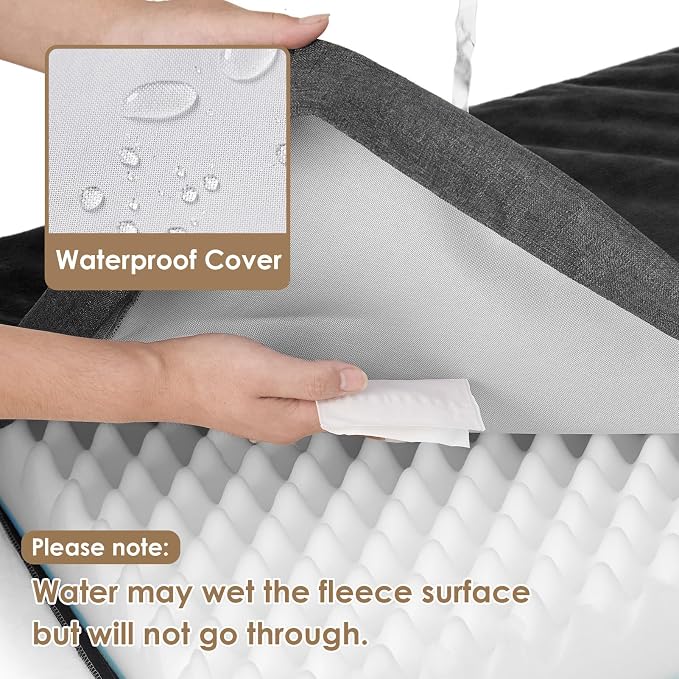 EHEYCIGA Waterproof Dog Bed Orthopedic 47"x29", Memory Foam Pet Bed - Image 2