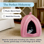 Cat House Indoor Cat Bed with Removable Foam Cushion, Plush Cat Tent Bed - Image 2