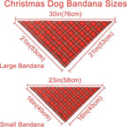 Christmas Dog Bandana, Christmas Red Plaid Man Triangle Bid Scarf - Image 4