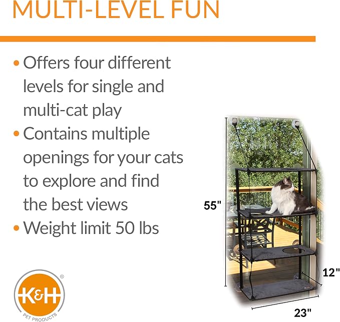 K&H Pet Products EZ Mount Quad Stack Cat Window Perch - Image 2