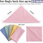 4PCS Spring Dog Bandanas Cat Birthday Cute Soft Cotton Puppy Scarfs Washable - Image 2