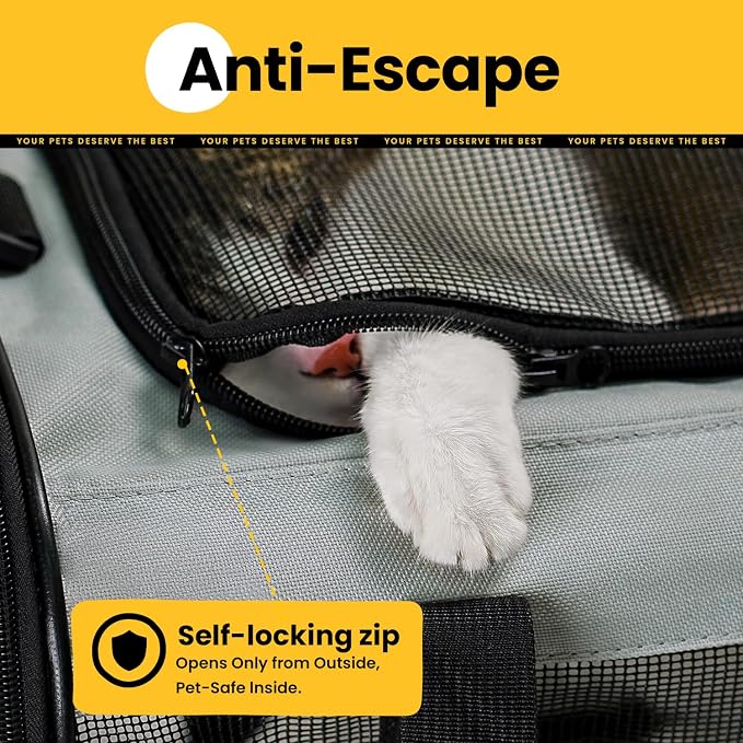 Soft-Sided Cat Carrier for Small-Medium Cats, Puppies up to 15 Lb, Airline - Image 6