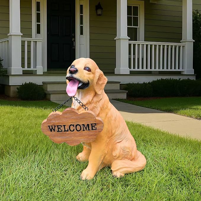 Golden Retriever Statue Outdoor Decorations – Dog Statues Outdoor Sitting - Image 6
