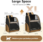 Pet Backpack Carrier, Large Cat Carrier Backpack Up to 20 Lbs - Image 2