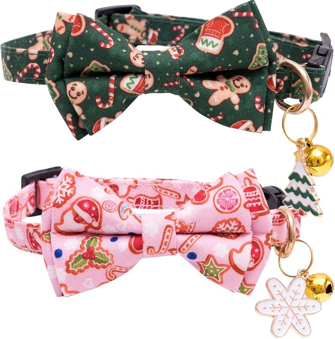 Faygarsle 2 Pack Christmas Cat Collars by Faygarsle