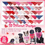 Chunful 50 Pcs Valentine's Day Dog Bandana Bulk - Image 4